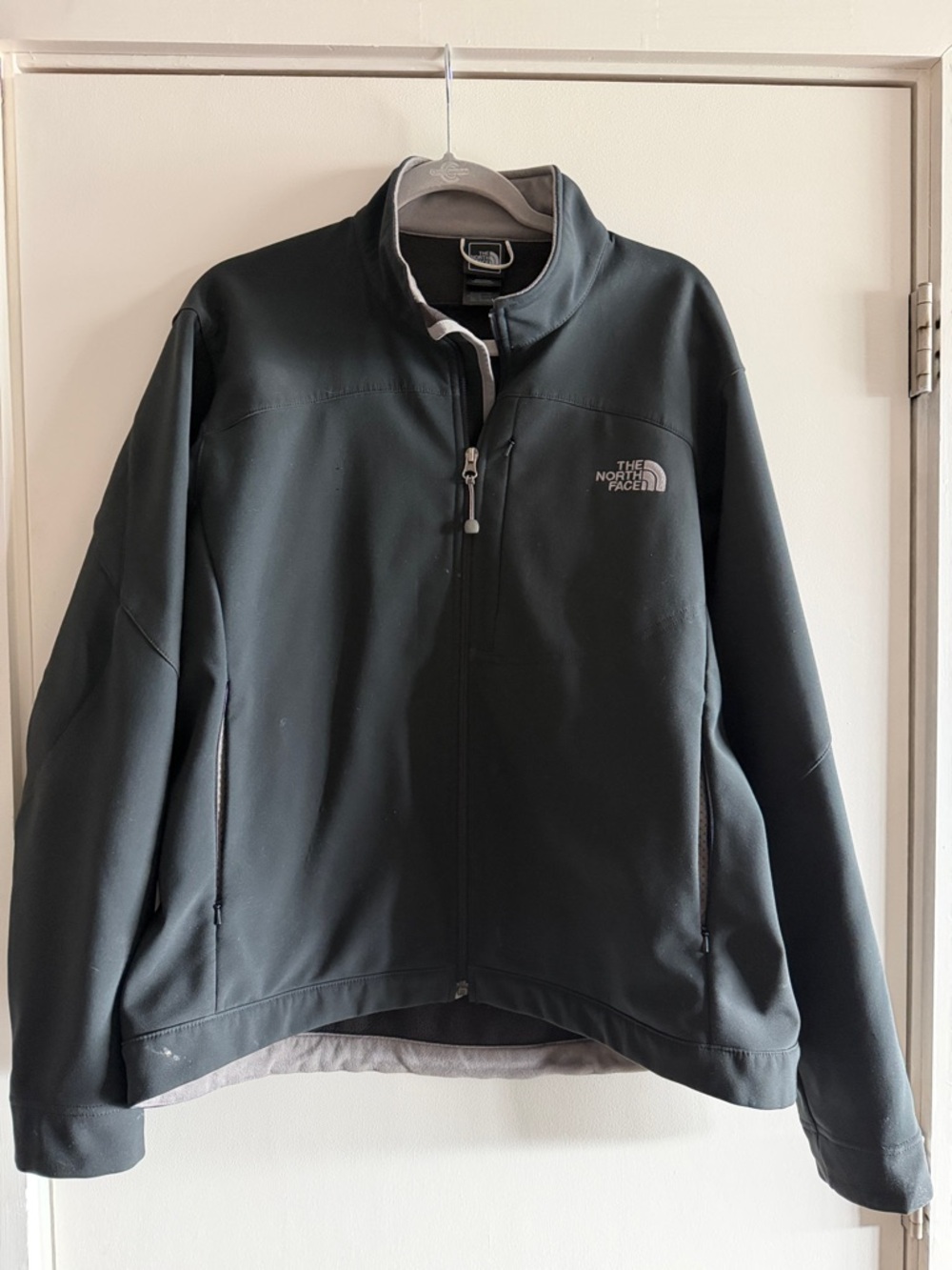 The North Face women's  Black Softshell Jacket with Grey Trim